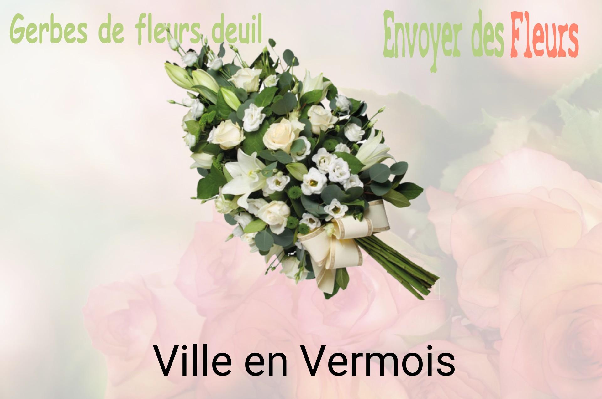 Gerbe de fleurs de deuil livrée à Ville-en-Vermois